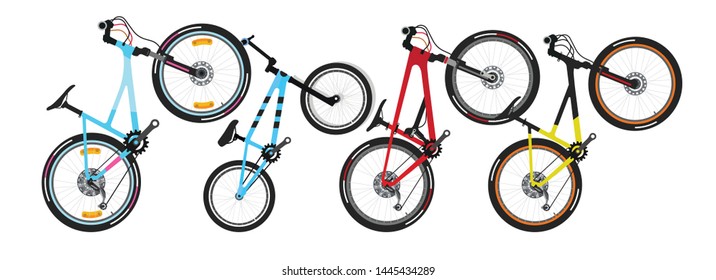 Collection of colorful bike in flat design 2