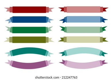 Collection of Colorful Blank Ribbon Banner for Black Friday Shopping Season and Biggest Discount Promotion in A Year. 