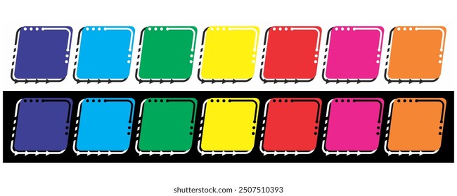 collection of colorful border designs, modern rectangle concept, black background.. 