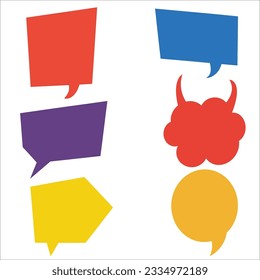 Collection of colorful bright speech bubbles. Vector graphic design illustration