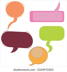 Collection of colorful bright speech bubbles. Vector graphic design illustration