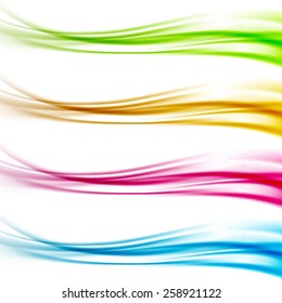 Collection of colorful bright web header footer dividers. Vector illustration