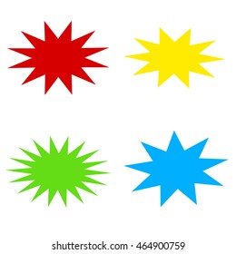 Collection of colorful bursting star icon
