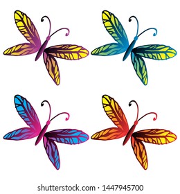 collection of colorful butterflies for your design vector