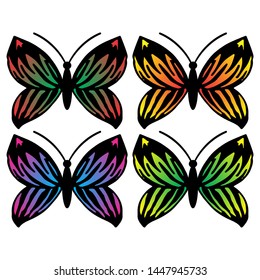 collection of colorful butterflies for your design vector