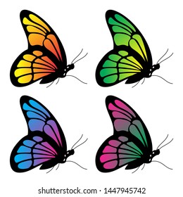collection of colorful butterflies for your design vector