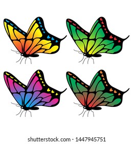 collection of colorful butterflies for your design vector
