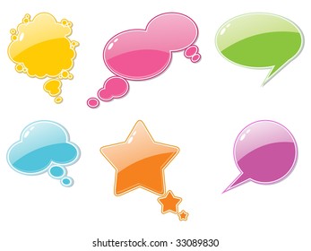 collection of colorful callout shapes, vector illustration