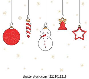  Collection of colorful Christmas ornaments
