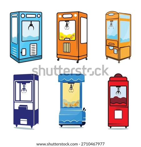 Collection of Colorful Claw Machine Arcade Games