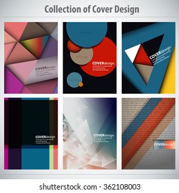 Collection of colorful Cover Design, vector brochure, flyer template. Can be used as concept for your graphic design. Proportionally for A4 size