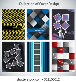 Collection of colorful Cover Design, vector brochure, flyer template. Can be used as concept for your graphic design. Proportionally for A4 size