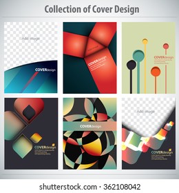 Collection of colorful Cover Design, vector brochure, flyer template. Can be used as concept for your graphic design. Proportionally for A4 size