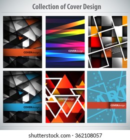 Collection of colorful Cover Design, vector brochure, flyer template. Can be used as concept for your graphic design. Proportionally for A4 size