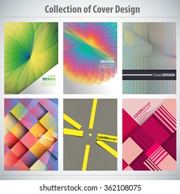 Collection of colorful Cover Design, vector brochure, flyer template. Can be used as concept for your graphic design. Proportionally for A4 size