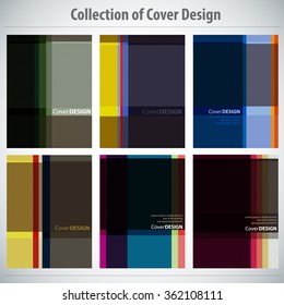 Collection of colorful Cover Design, vector brochure, flyer template. Can be used as concept for your graphic design. Proportionally for A4 size