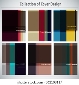 Collection of colorful Cover Design, vector brochure, flyer template. Can be used as concept for your graphic design. Proportionally for A4 size