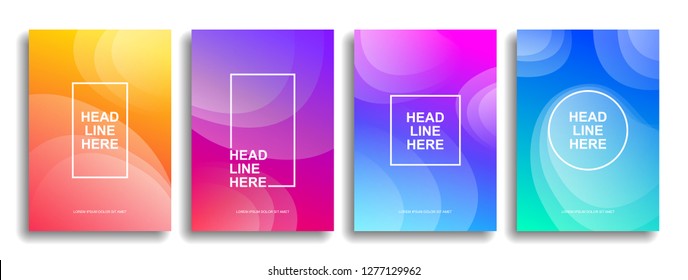 A collection colorful covers  Wavy shapes and gradient  Modern design  Eps10 vector