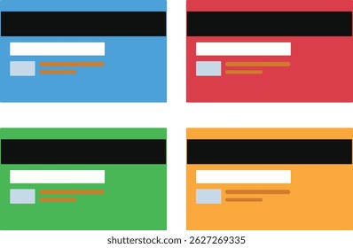 Collection of Colorful Credit Cards in Flat Design