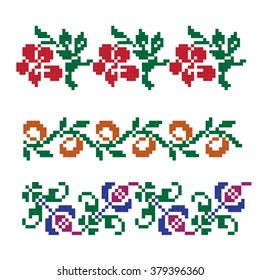 Collection of colorful decorative flowers.
