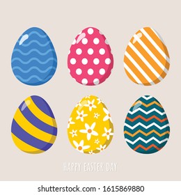 Collection of colorful easter eggs illustration vector.Happy easter day