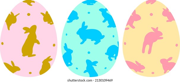 Collection of colorful easter eggs. Traditional religious holiday celebration. Vector illustration.