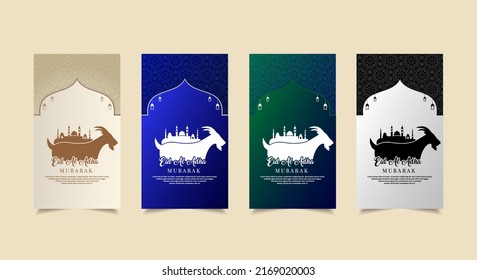 Collection of Colorful Eid al adha mubarak design template Stories