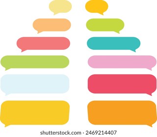 a collection of colorful, empty speech bubbles in various shapes and sizes