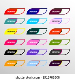 a collection of colorful flat-style button templates for apps, websites and games