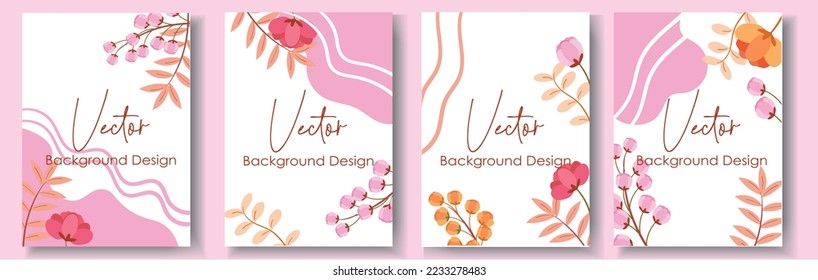 Colección de elementos florales coloridos en color plano. Conjunto de flores silvestres de primavera y verano, plantas, ramas, hojas y hierbas. Dibujo manual de vectores de flores para decoración, sitio web, gráfico y tienda.
