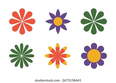 collection of colorful flowers arranged in  hexagonal formation