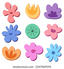 A collection of colorful flowers with the word  flower  on the bottom