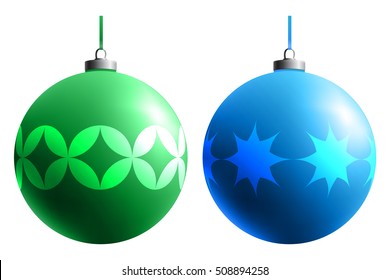 Collection of colorful glass balls. Set of Christmas toys. New year elements. Holiday decoration. Color decorative objects. Gradient effect. Group of isolated spheres. 