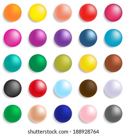 Collection Colorful Glossy Spheres Isolated On Stock Vector (Royalty ...