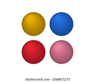 Collection of colorful glossy spheres isolated on white. Vector illustration for your design
