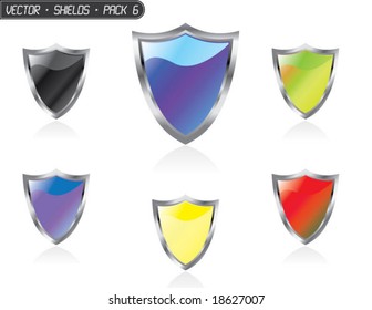 Collection of colorful glossy vector shields