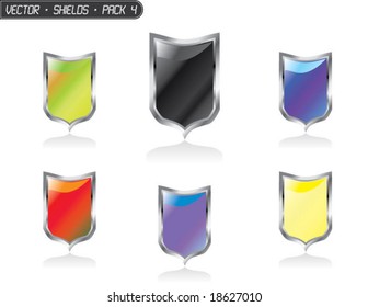 Collection of colorful glossy vector shields