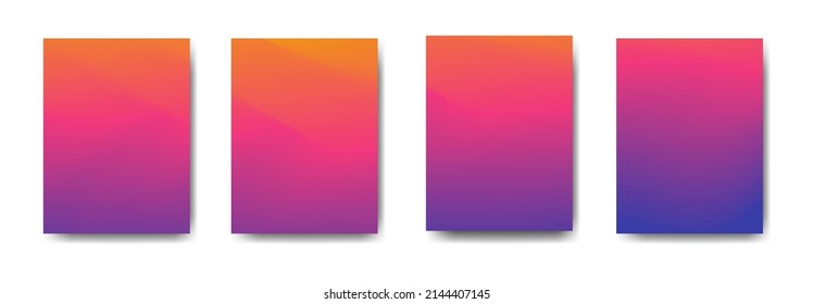 collection of colorful gradient background cover flyers are used for backgrounds, posters, banners,