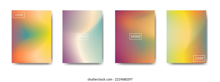 collection of colorful gradient background cover flyers are used for backgrounds, posters, banners.