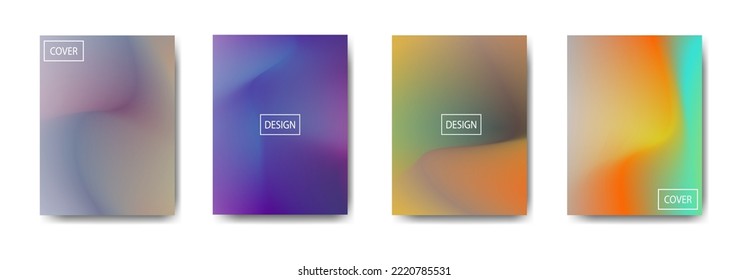 collection of colorful gradient background cover flyers are used for backgrounds, posters, banners.