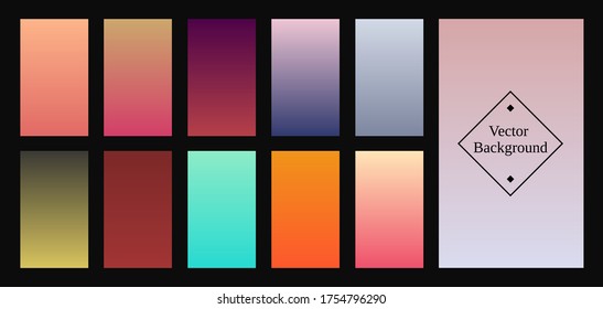 Collection of colorful gradient background for graphic design. Vector
