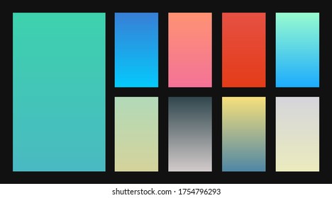 Collection of colorful gradient background for graphic design. Vector

