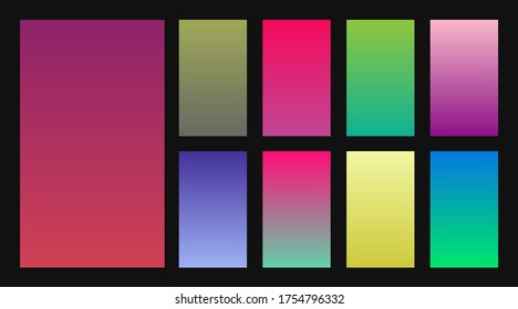 Collection of colorful gradient background for graphic design. Vector
