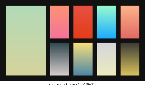 Collection of colorful gradient background for graphic design. Vector
