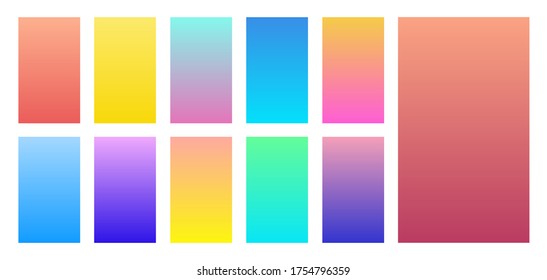 Collection of colorful gradient background for graphic design. Vector
