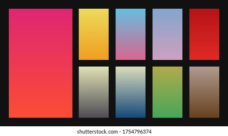 Collection of colorful gradient background for graphic design. Vector
