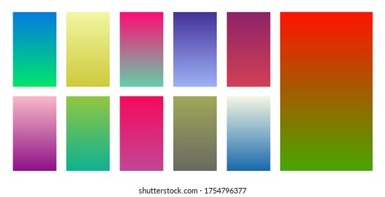 Kollektion von buntem Farbverlauf-Hintergrund für Grafikdesign. Vektorgrafik
