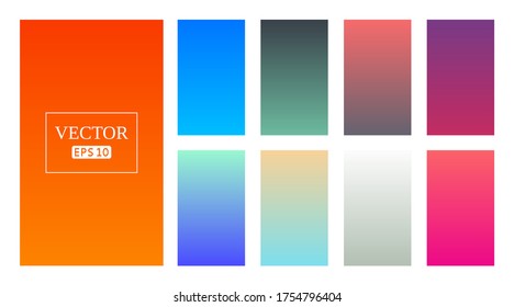 Colección del fondo de degradado de color para el diseño gráfico. Vector
