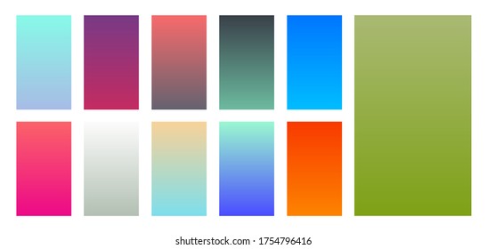 Collection of colorful gradient background for graphic design. Vector
