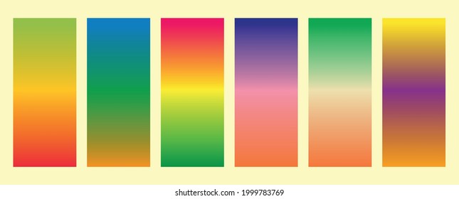Collection of colorful gradient background for graphic design. Vector illustration
